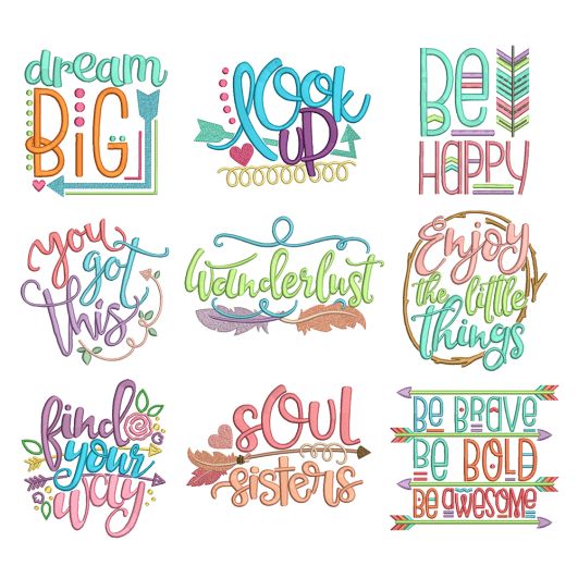 Follow Your Arrow Set 2 Machine Embroidery Designs by JuJu
