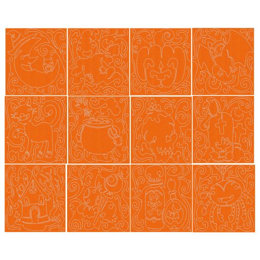Free Motion Halloween Blocks Machine Embroidery Designs by JuJu