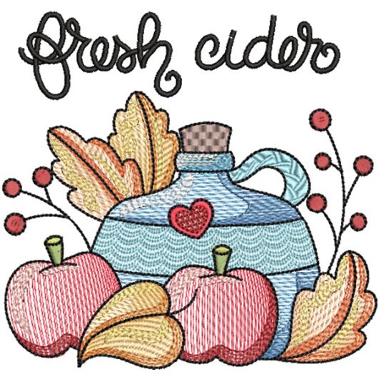 Fresh Cider | Machine Embroidery Designs by JuJu