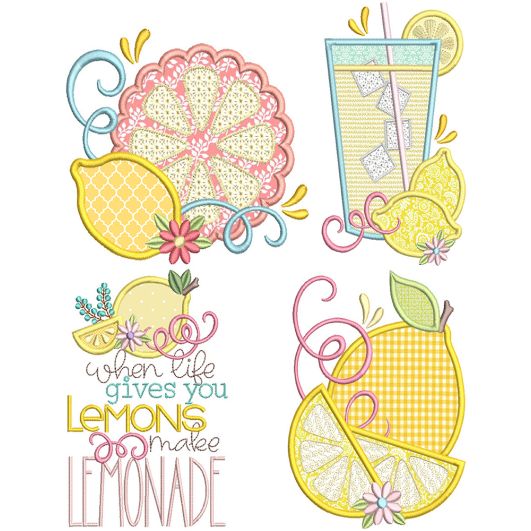 Fresh Lemonade | Machine Embroidery Designs by JuJu