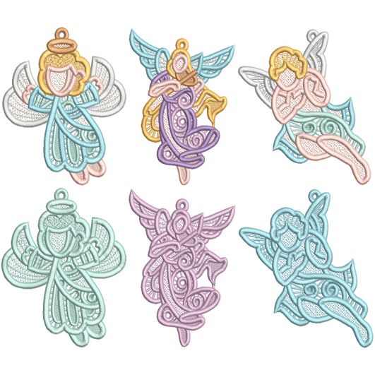Free Standing Lace Angels 1 | Machine Embroidery Designs by JuJu