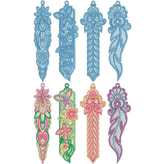 Free Standing Lace Bookmarks 4 Digital Machine Embroidery Designs by JuJu