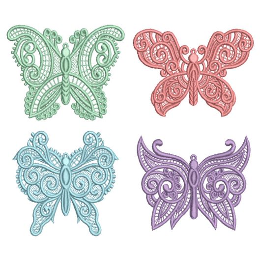 Free Standing Lace Butterflies 1 | Machine Embroidery Designs by JuJu
