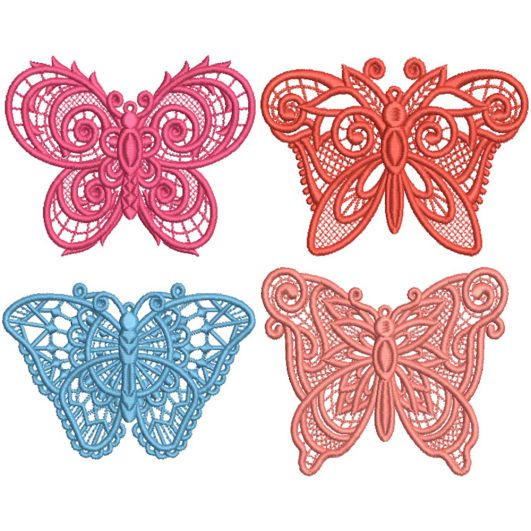 Free Standing Lace Butterflies 2 Machine Embroidery Designs by JuJu