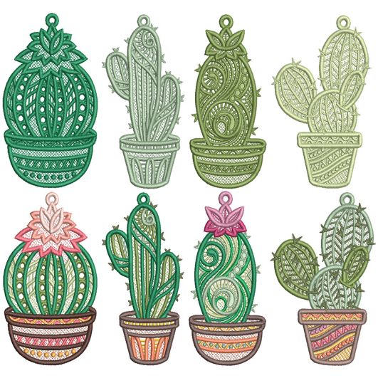 Free Standing Lace Cactus | Machine Embroidery Designs by JuJu