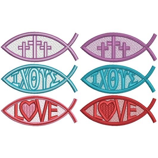 Free Standing Lace Christian Fish 2 | Machine Embroidery Designs by JuJu