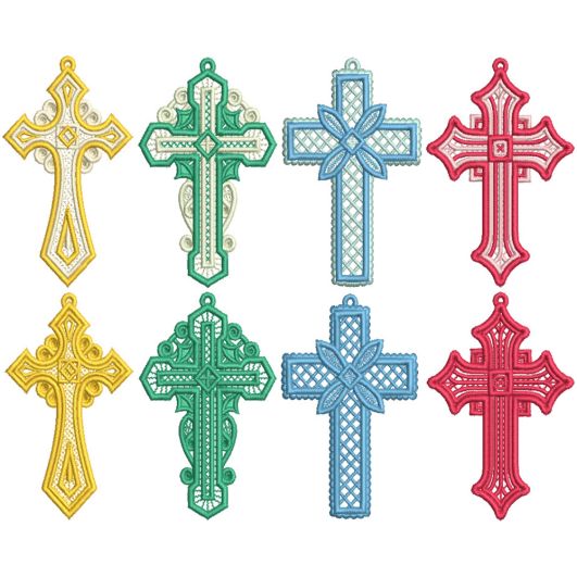 Free Standing Lace Crosses 2 Machine Embroidery Designs by JuJu