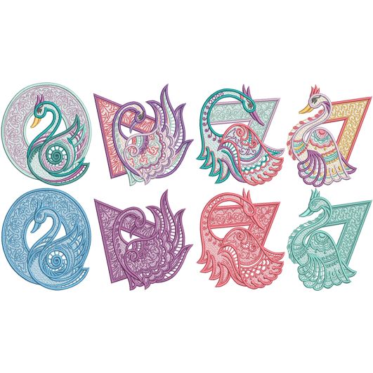Free Standing Lace Exotic Birds 3 | Machine Embroidery Designs by JuJu