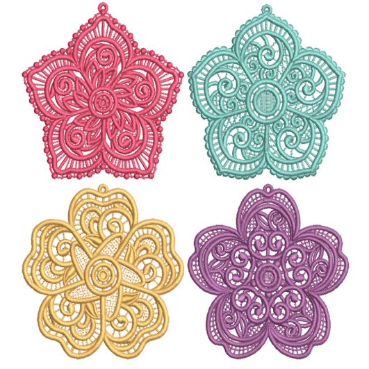 Free Standing Lace Flowers 1 Machine Embroidery Designs by JuJu