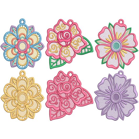 Free Standing Lace Flowers 4 | Machine Embroidery Designs by JuJu