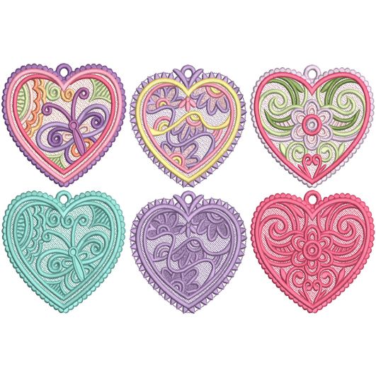 Free Standing Lace Hearts 3 | Machine Embroidery Designs by JuJu