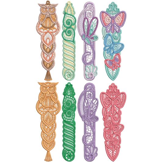 Free Standing Lace Spring Bookmarks | Machine Embroidery Designs by JuJu