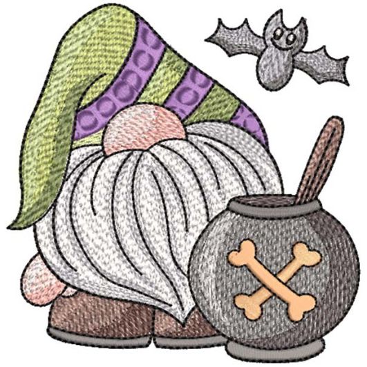 Gnome Bat | Machine Embroidery Designs by JuJu