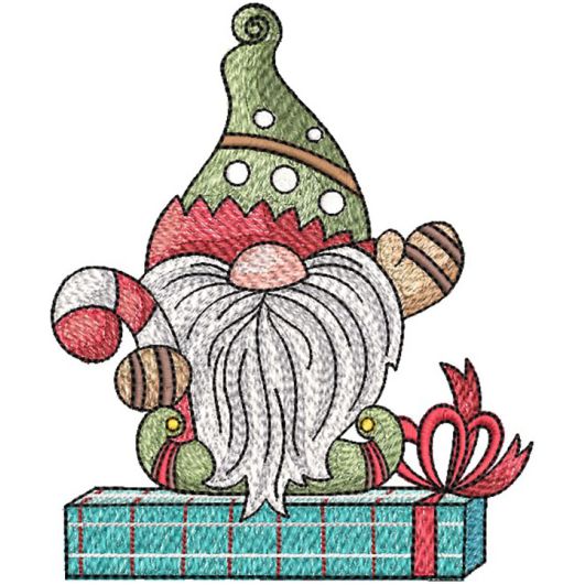 Gnome Present | Machine Embroidery Designs by JuJu
