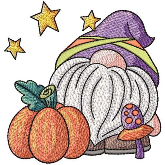 Gnome Pumpkin | Machine Embroidery Designs by JuJu
