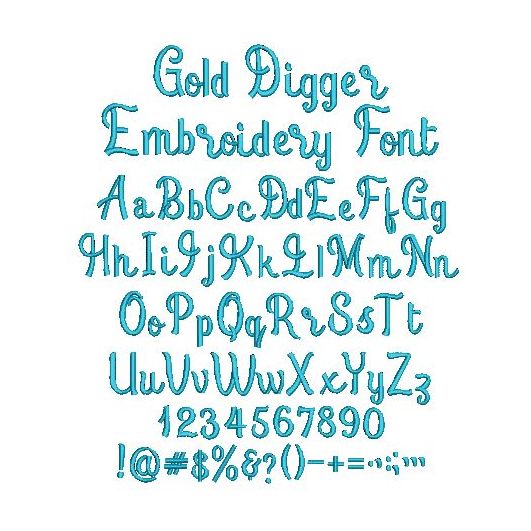 Gold Digger Embroidery Font | Machine Embroidery Designs by JuJu
