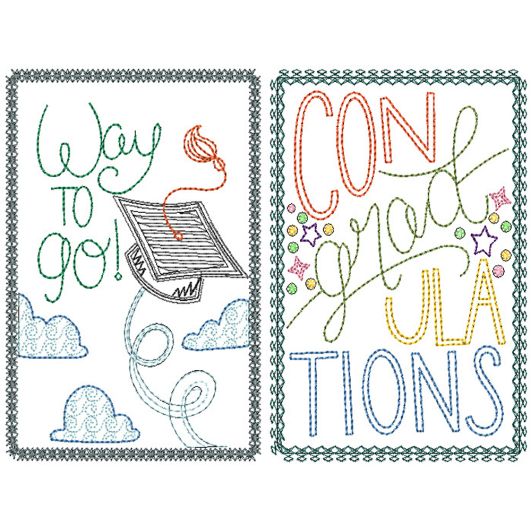 Graduation Greeting Cards 1 | Machine Embroidery Designs by JuJu