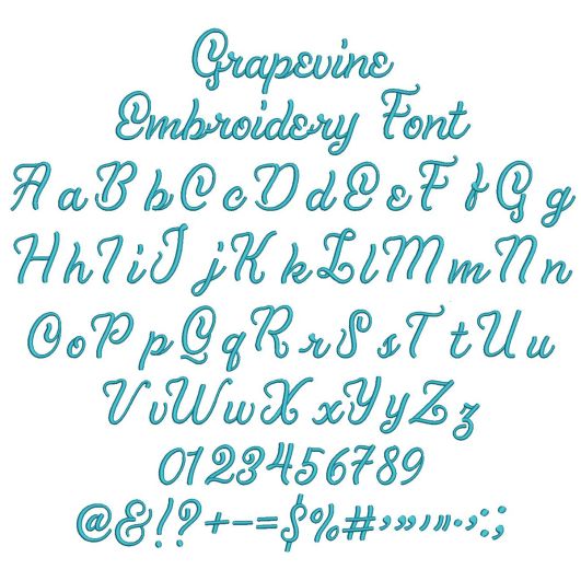 Grapevine Embroidery Font | Machine Embroidery Designs by JuJu