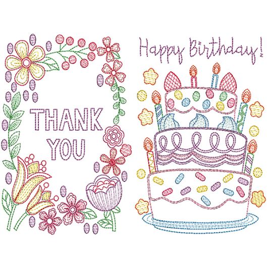Greeting Cards Set 1 Machine Embroidery Designs by JuJu