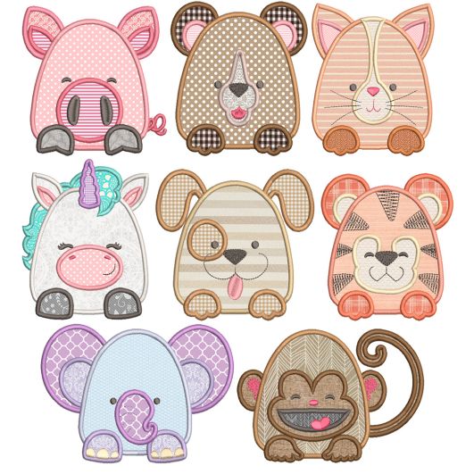 Gumdrop Animals Applique Machine Embroidery Designs by JuJu