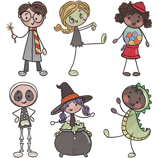 Halloween Stix People | Machine Embroidery Designs by JuJu