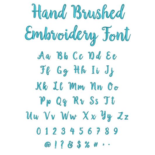 Hand Brushed Embroidery Font | Machine Embroidery Designs by JuJu
                            