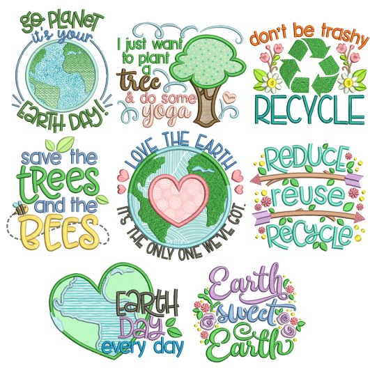 Happy Planet Word Art Machine Embroidery Designs By JuJu