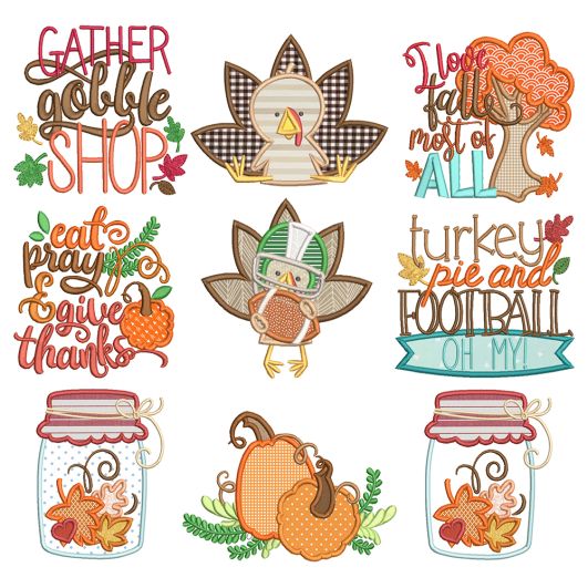Harvest Fun 1 Machine Embroidery Designs By JuJu
