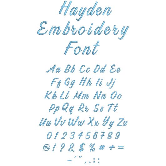 Hayden Embroidery Font | Machine Embroidery Designs by JuJu