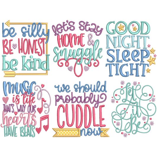 Heartbeats Word Art Machine Embroidery Designs by JuJu