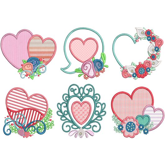 Heartfelt Valentines Digital Embroidery Designs by JuJu