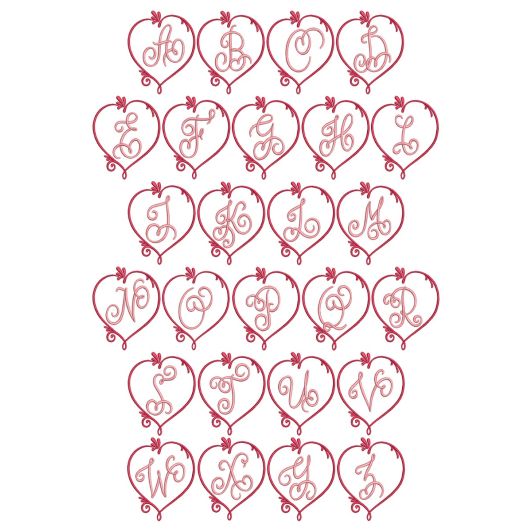 Hearts Delight Monogram | Machine Embroidery Designs by JuJu
