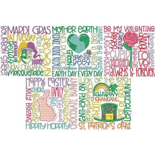 Holiday Subway Art | Machine Embroidery Designs by JuJu