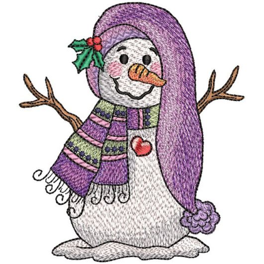 Holly Hat Whimsy Snowman | Machine Embroidery Designs by JuJu