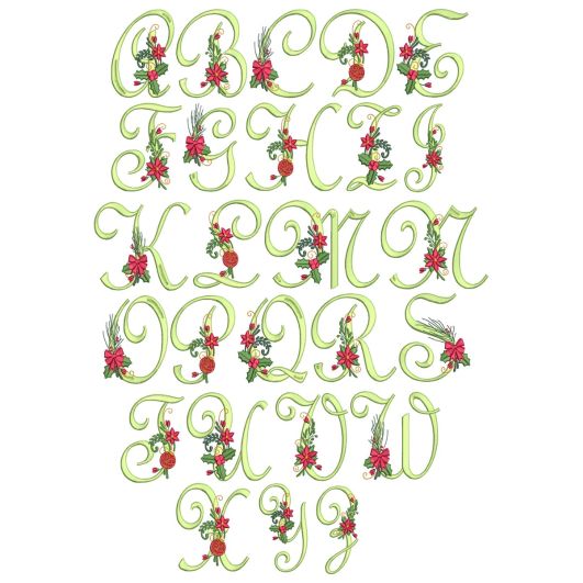 Holly Jolly Monogram | Machine Embroidery Designs by JuJu