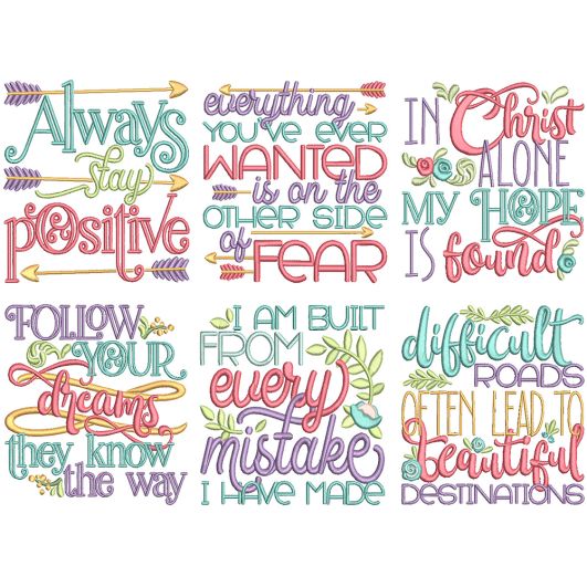Hopeful Journey Word Art Digital Embroidery Designs by JuJu