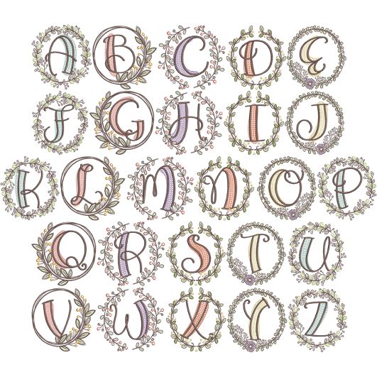 Hope Laurel Alphabet | Machine Embroidery Designs by JuJu