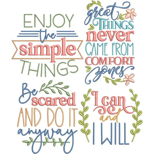 Inspirational Word Art 1 | Machine Embroidery Designs by JuJu
