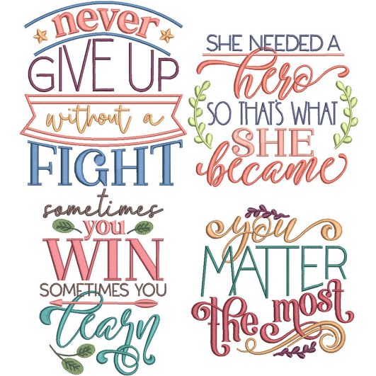 Inspirational Word Art 2 | Machine Embroidery Designs by JuJu