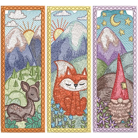 ITH Animal Bookmarks Set 1 | Machine Embroidery Designs by JuJu