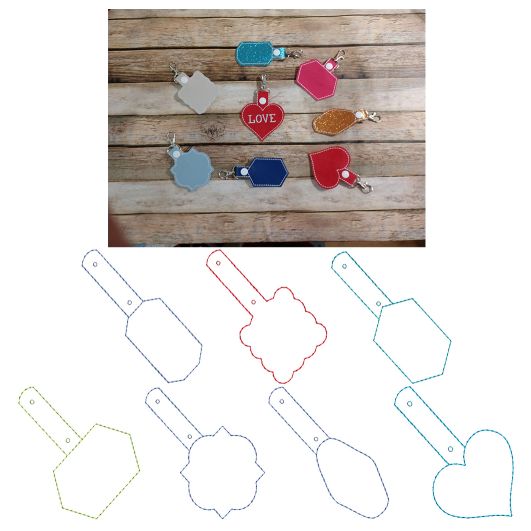 Blank Shapes Key Fobs ITH 4 | Machine Embroidery Designs by JuJu