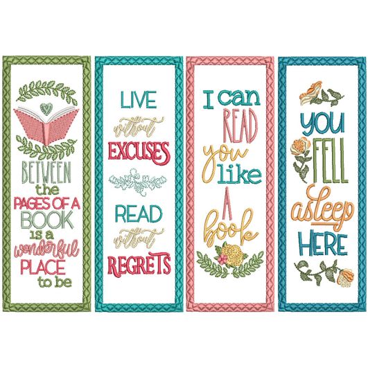 ITH Bookmarks Set 10 | Machine Embroidery Designs by JuJu