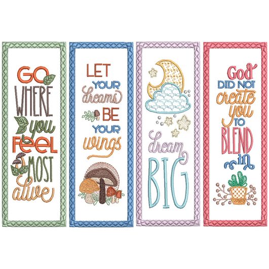 ITH Bookmarks Set 13 | Machine Embroidery Designs by JuJu