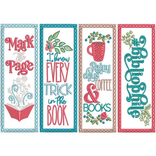ITH Bookmarks Set 4 | Machine Embroidery Designs by JuJu
