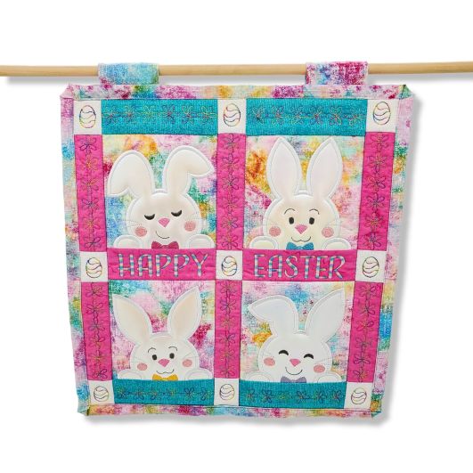 ITH Easter Bunnies Wall Hanging | Machine Embroidery Designs by JuJu
