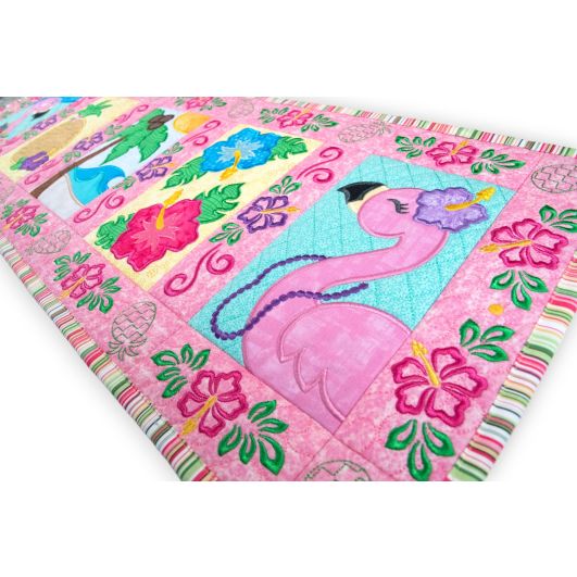 In The Hoop Tropical Table Runner | Machine Embroidery Designs by JuJu