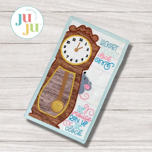 In The Hoop Hickory Dickory Dock Wall Hanging | Machine Embroidery Designs by JuJu