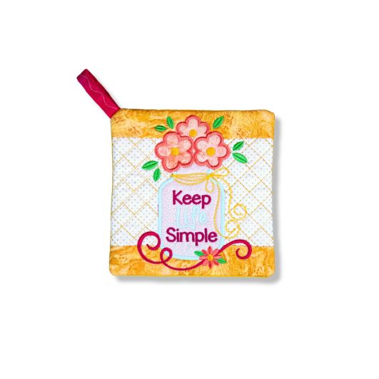 ITH Keep Life Simple Pot Holder | Machine Embroidery Designs by JuJu