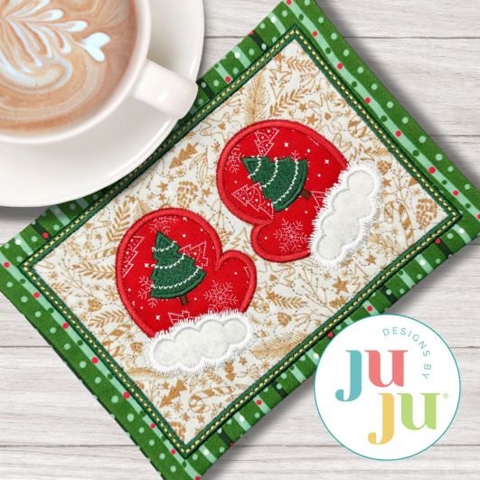 ITH Mittens Mug Rug | Machine Embroidery Designs by JuJu