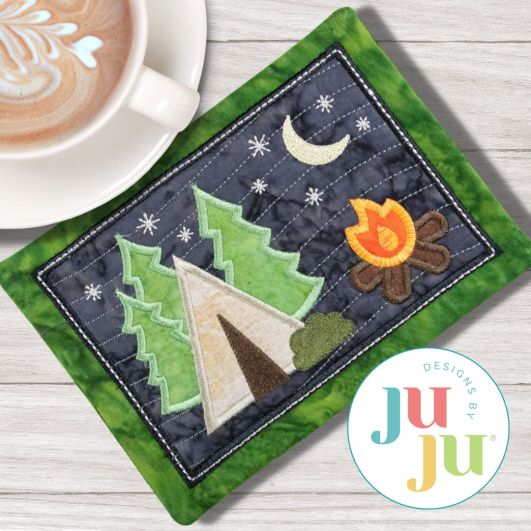 ITH Tent Mug Rug | Machine Embroidery Designs by JuJu